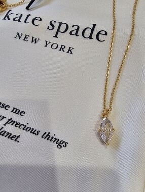kate spade Gold Marquise Crystal Pendant Necklace - Gold